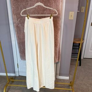 NAP Size Large 100% Wool Cream Wide-Leg Pants